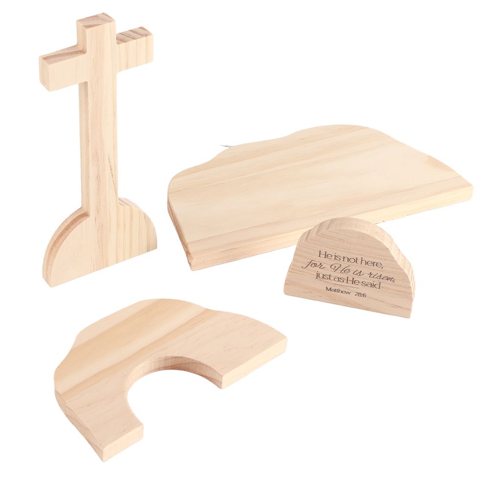 Easter Resurrection Scene Wooden Ornaments for The Home Table Jesus Nativity view 8