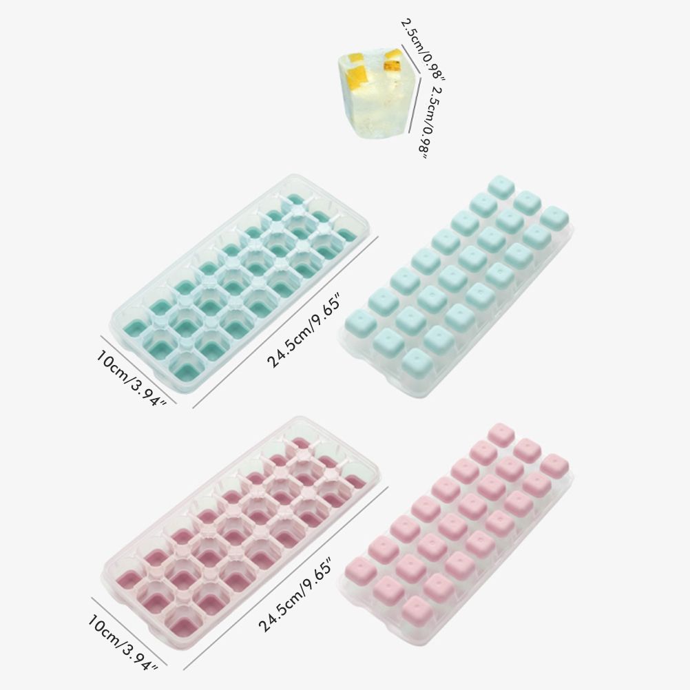 24 Grid Ice Cube Tray with Lid Covered Ice Cube Trays No Spill Ice Cube Cube view 2