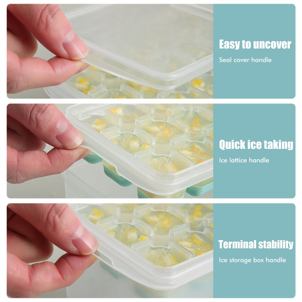 24 Grid Ice Cube Tray with Lid Covered Ice Cube Trays No Spill Ice Cube Cube view 8