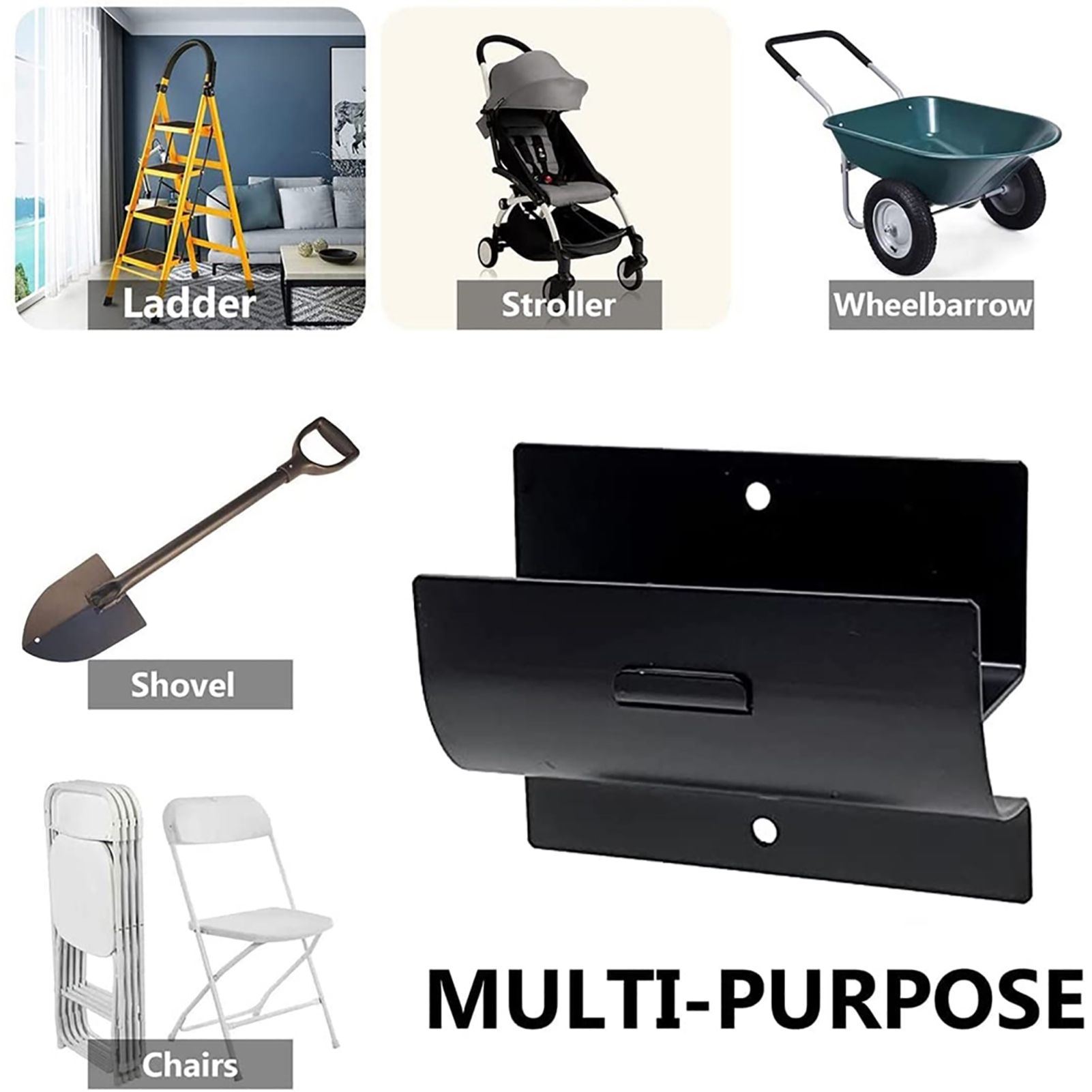 Wall Mount Ladder Grabber Ladder Storage Hook Heavy Duty Metal Ladder view 6