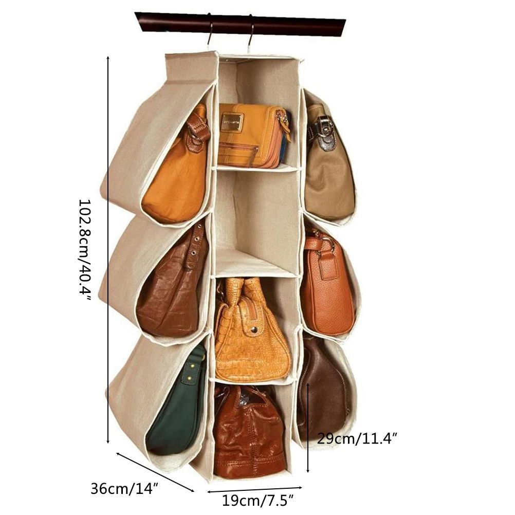 Hanging Purse Handbag Organizer Wardrobe Closet Dust Proof Shelf Rack Bag with view 2