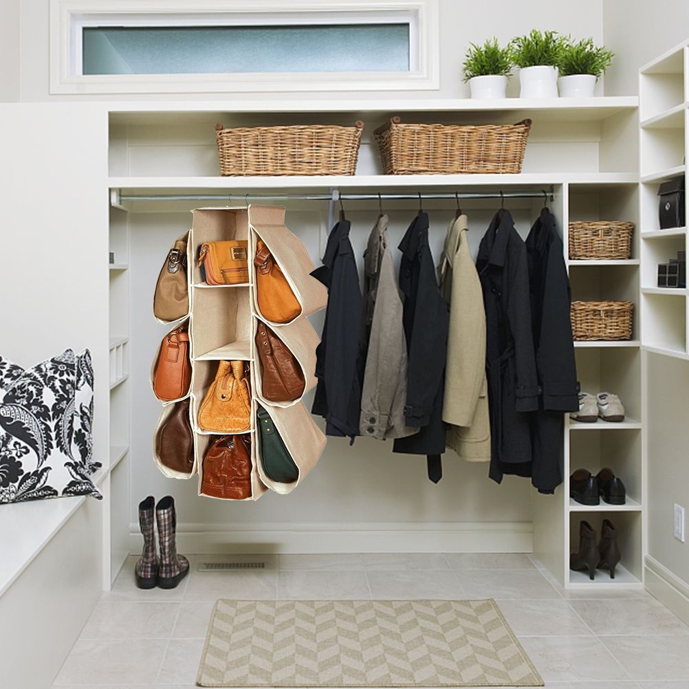 Hanging Purse Handbag Organizer Wardrobe Closet Dust Proof Shelf Rack Bag with view 4