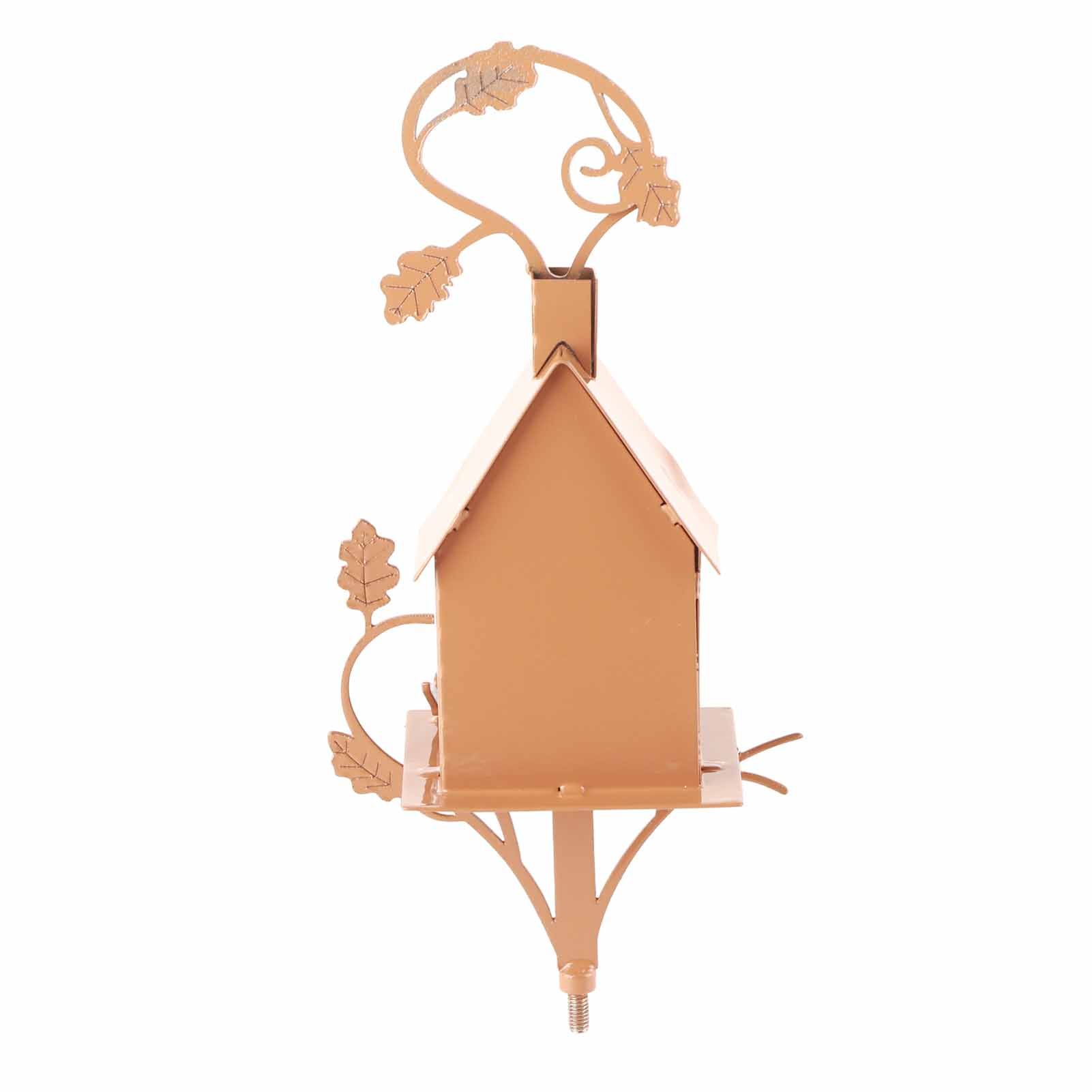 Metal Bird House with Pole Metal Art Cottage Bird House Stakes Hummingbird view 6
