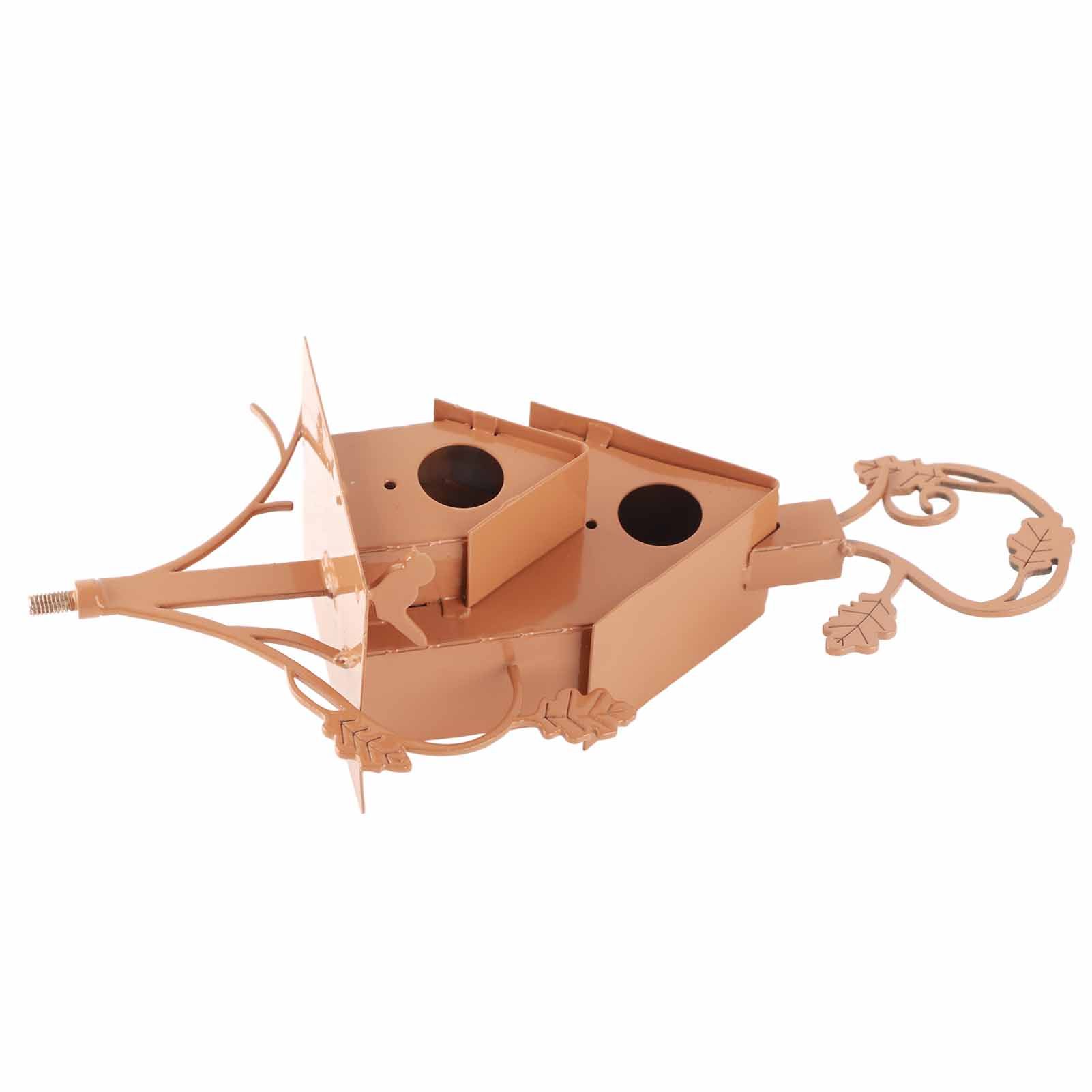 Metal Bird House with Pole Metal Art Cottage Bird House Stakes Hummingbird view 7