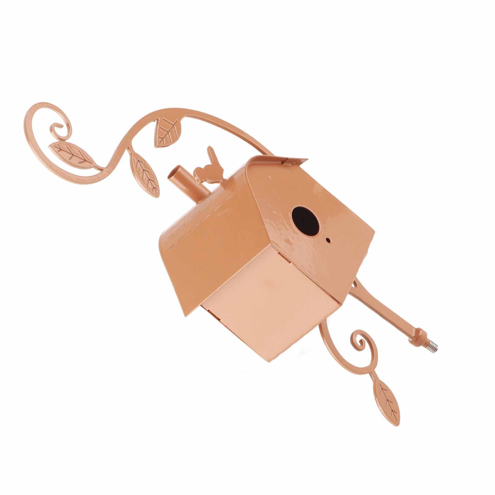 Metal Bird House with Pole Metal Art Cottage Bird House Stakes Hummingbird view 12