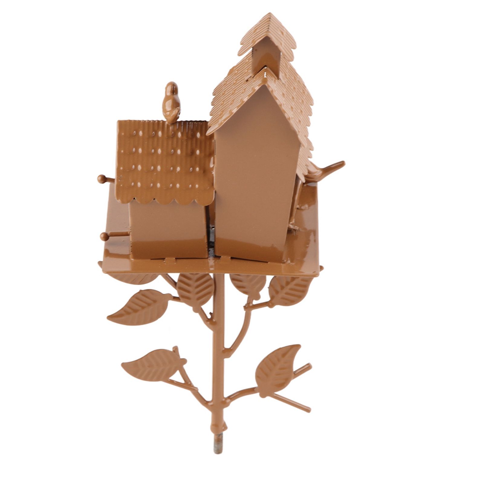 Metal Bird House with Pole Metal Art Cottage Bird House Stakes Hummingbird view 5