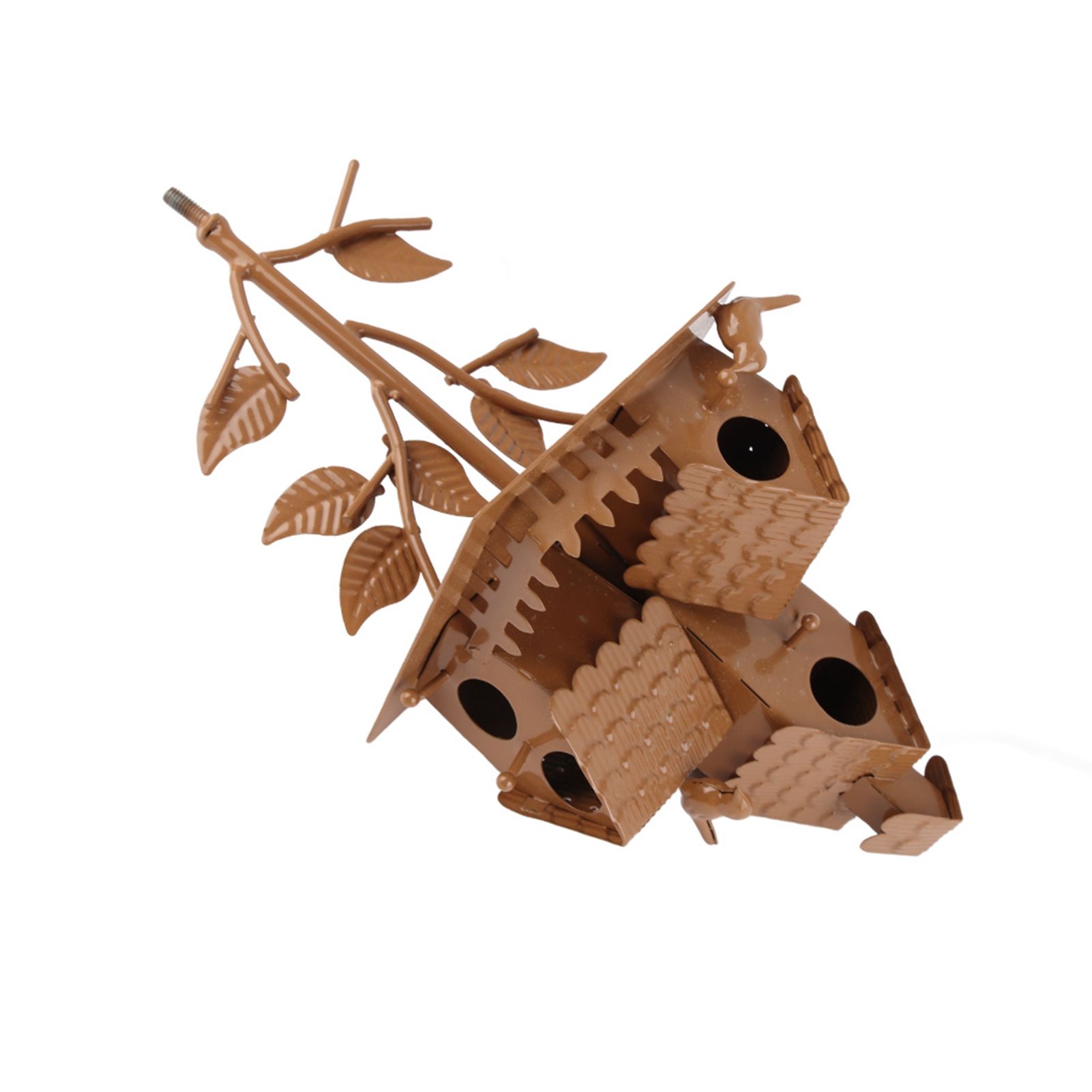 Metal Bird House with Pole Metal Art Cottage Bird House Stakes Hummingbird view 8