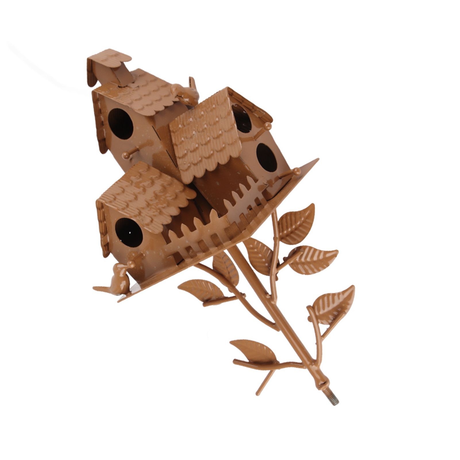 Metal Bird House with Pole Metal Art Cottage Bird House Stakes Hummingbird view 10