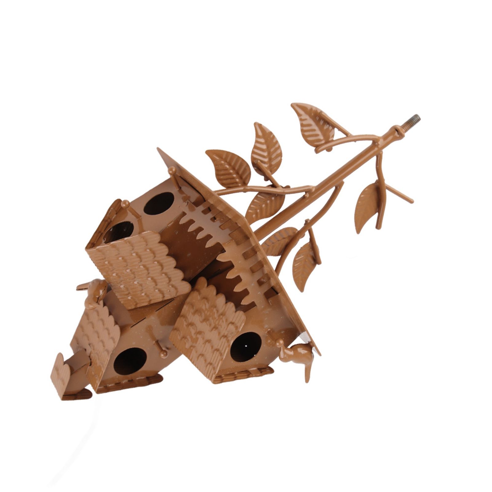 Metal Bird House with Pole Metal Art Cottage Bird House Stakes Hummingbird view 11