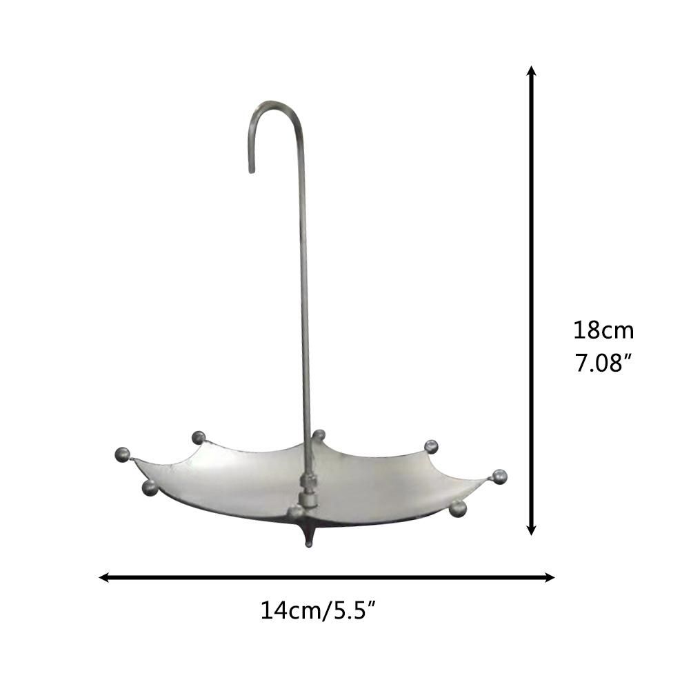 Umbrella Shaped Bird Trough Outdoor Retro Rusty Bird Feeder Bird Bath Hanging view 2