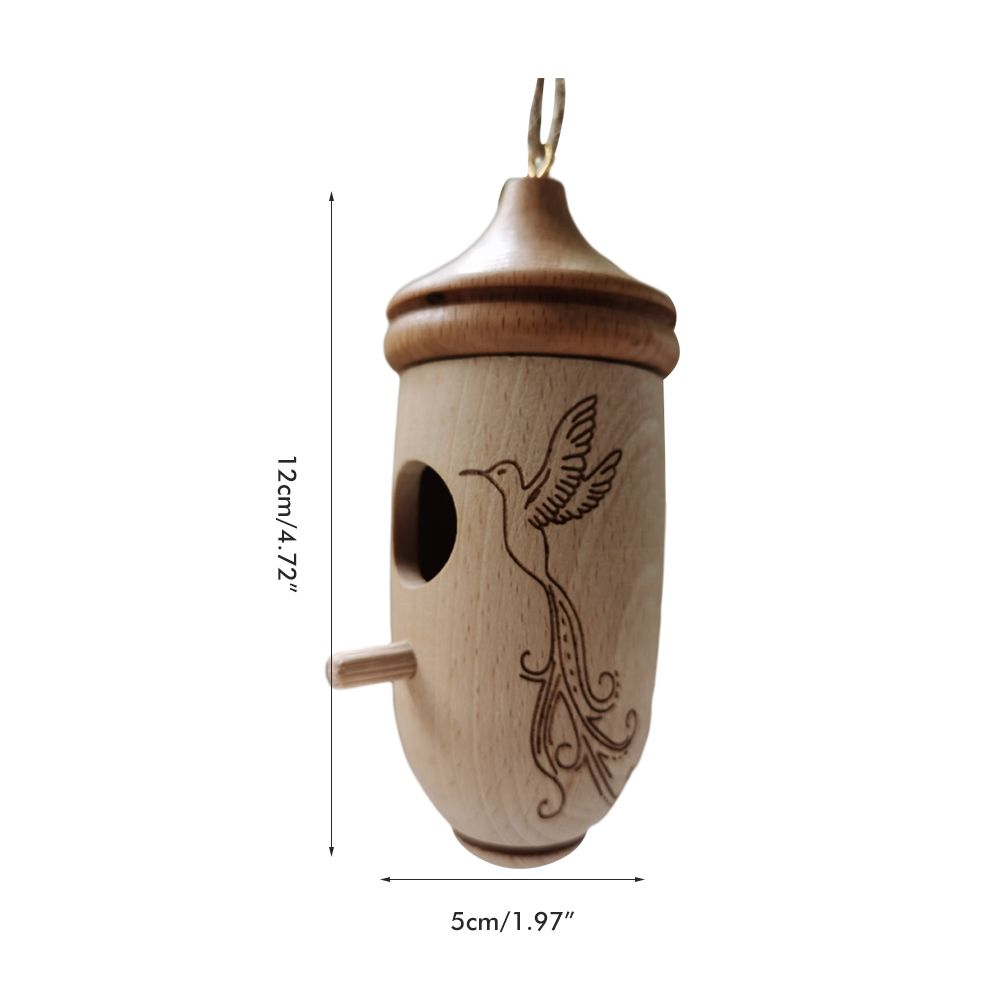 Hummingbird House Wooden Hummingbird Nest for Outside Hanging Garden Bird Feeder view 2