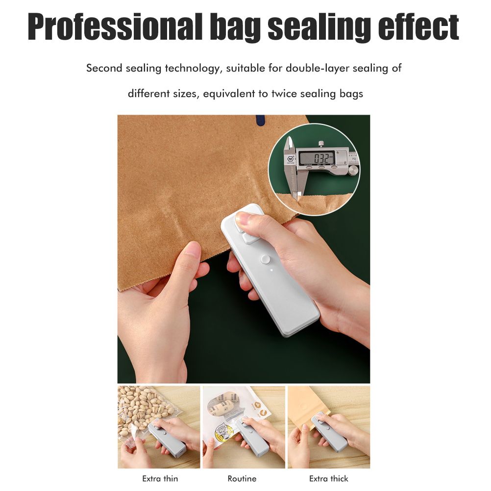 Mini Bag Sealer Rechargeable Heat Sealer Food Bag Sealer for Food Storage view 3