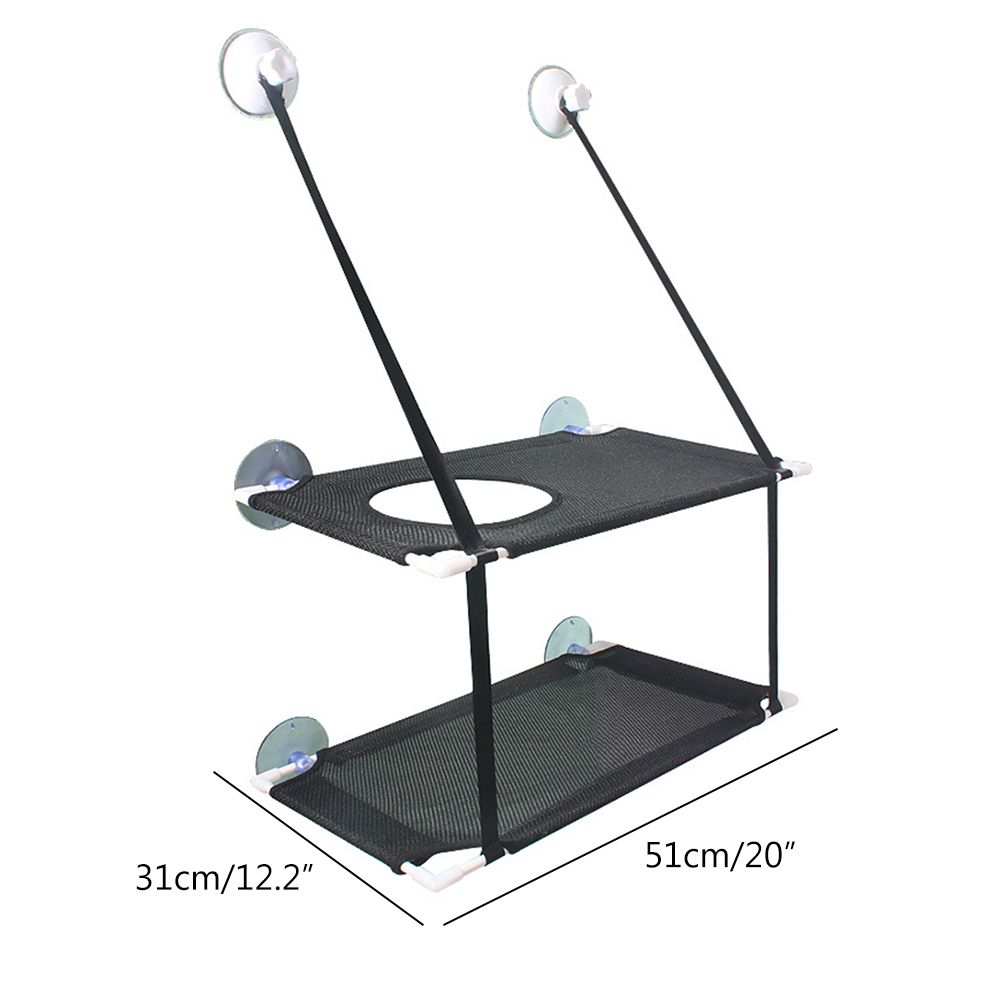 Double Layer Cat Window Hammock Cat Window Perch Strong Suction Cups Cat view 2