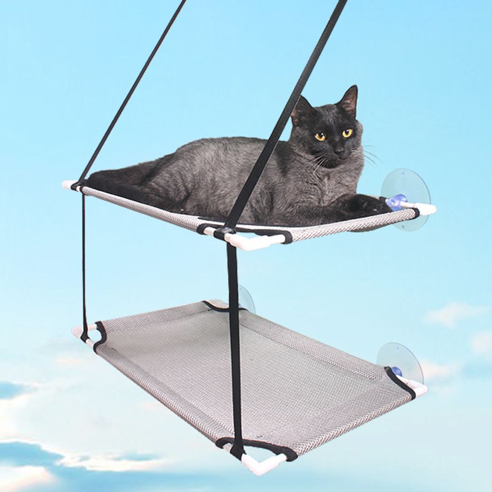 Double Layer Cat Window Hammock Cat Window Perch Strong Suction Cups Cat view 3