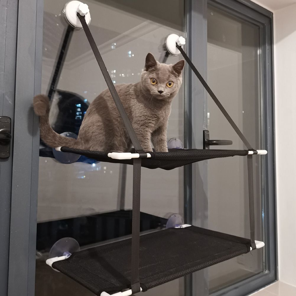 Double Layer Cat Window Hammock Cat Window Perch Strong Suction Cups Cat view 8