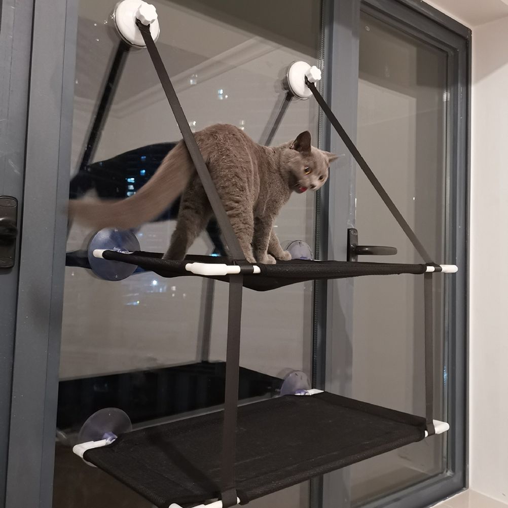 Double Layer Cat Window Hammock Cat Window Perch Strong Suction Cups Cat view 11