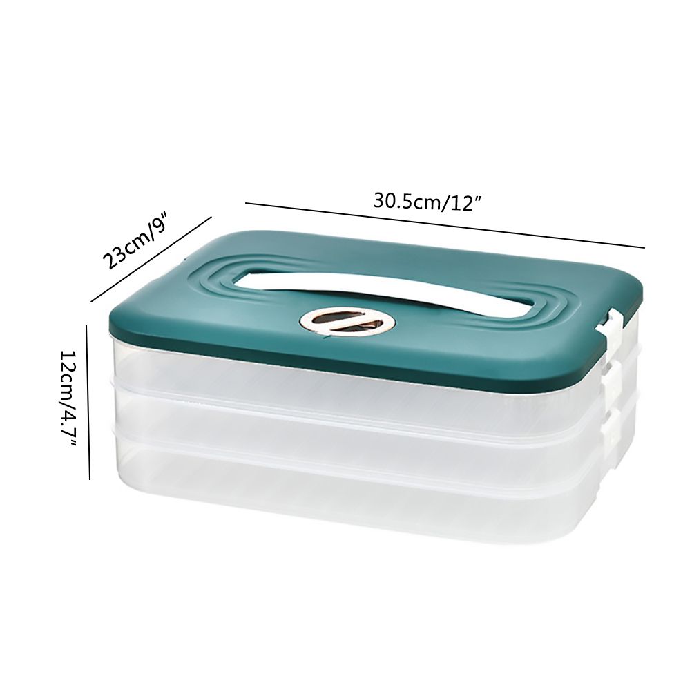Refrigerator Food Shelf Dumpling Storage Box 3 Layered Stackable Food Storage view 2