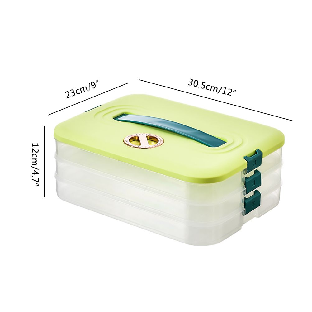 Refrigerator Food Shelf Dumpling Storage Box 3 Layered Stackable Food Storage view 2