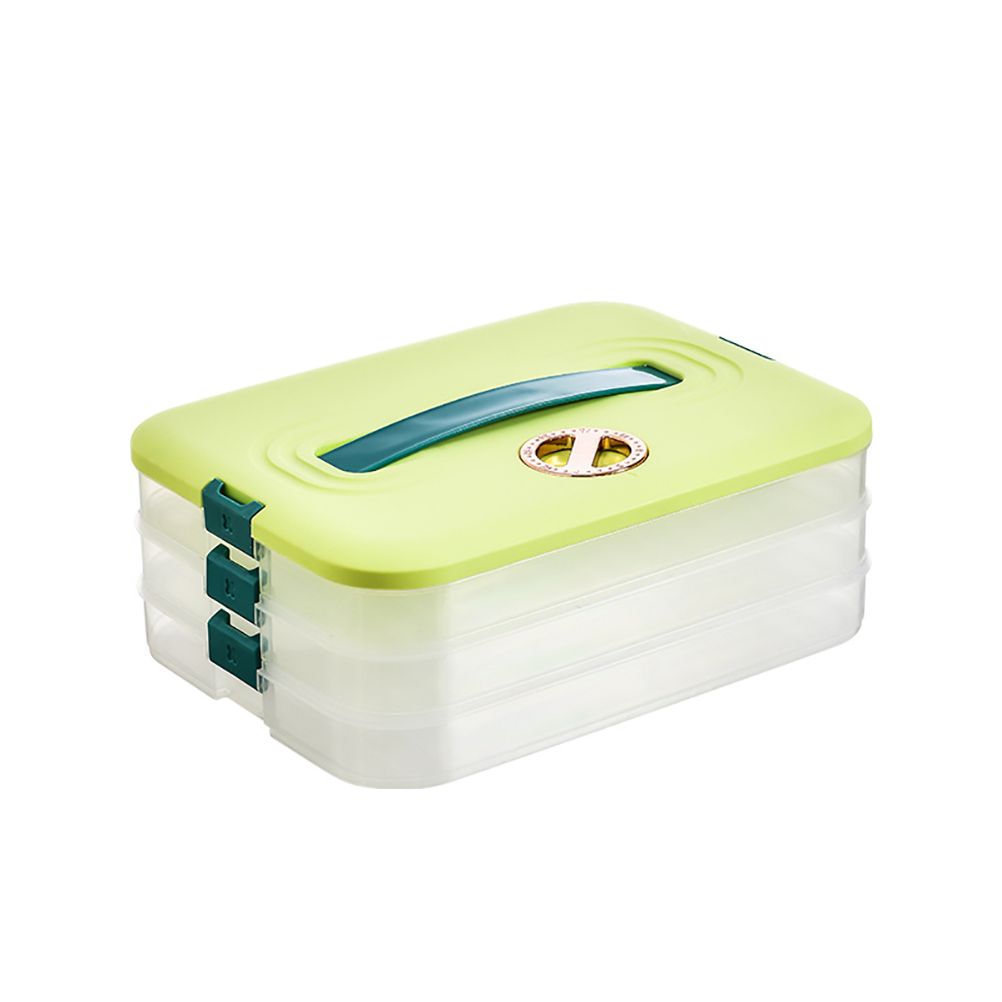 Refrigerator Food Shelf Dumpling Storage Box 3 Layered Stackable Food Storage view 3