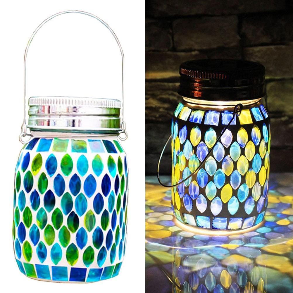 Mosaic Solar Lights Outdoor Hanging Lanterns Waterproof Mosaic Solar Lanterns — image 1