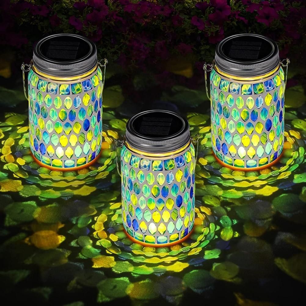 Mosaic Solar Lights Outdoor Hanging Lanterns Waterproof Mosaic Solar Lanterns view 2