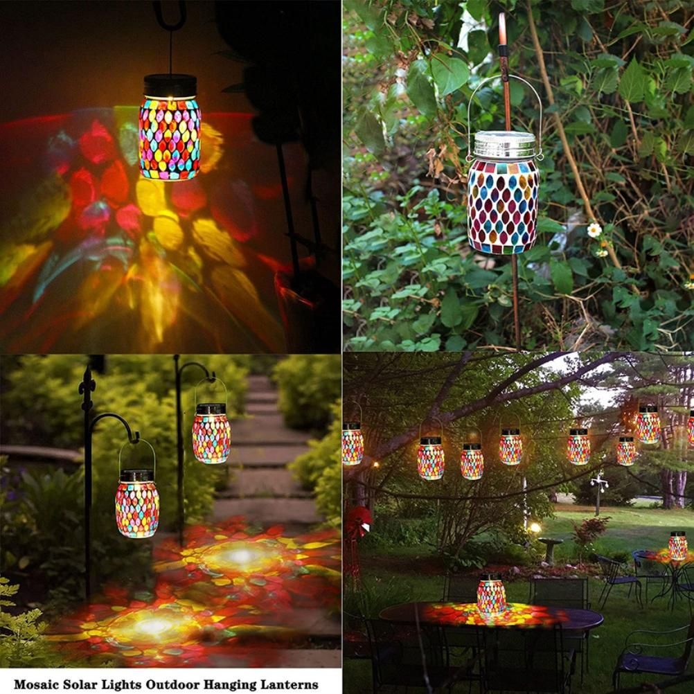 Mosaic Solar Lights Outdoor Hanging Lanterns Waterproof Mosaic Solar Lanterns view 7