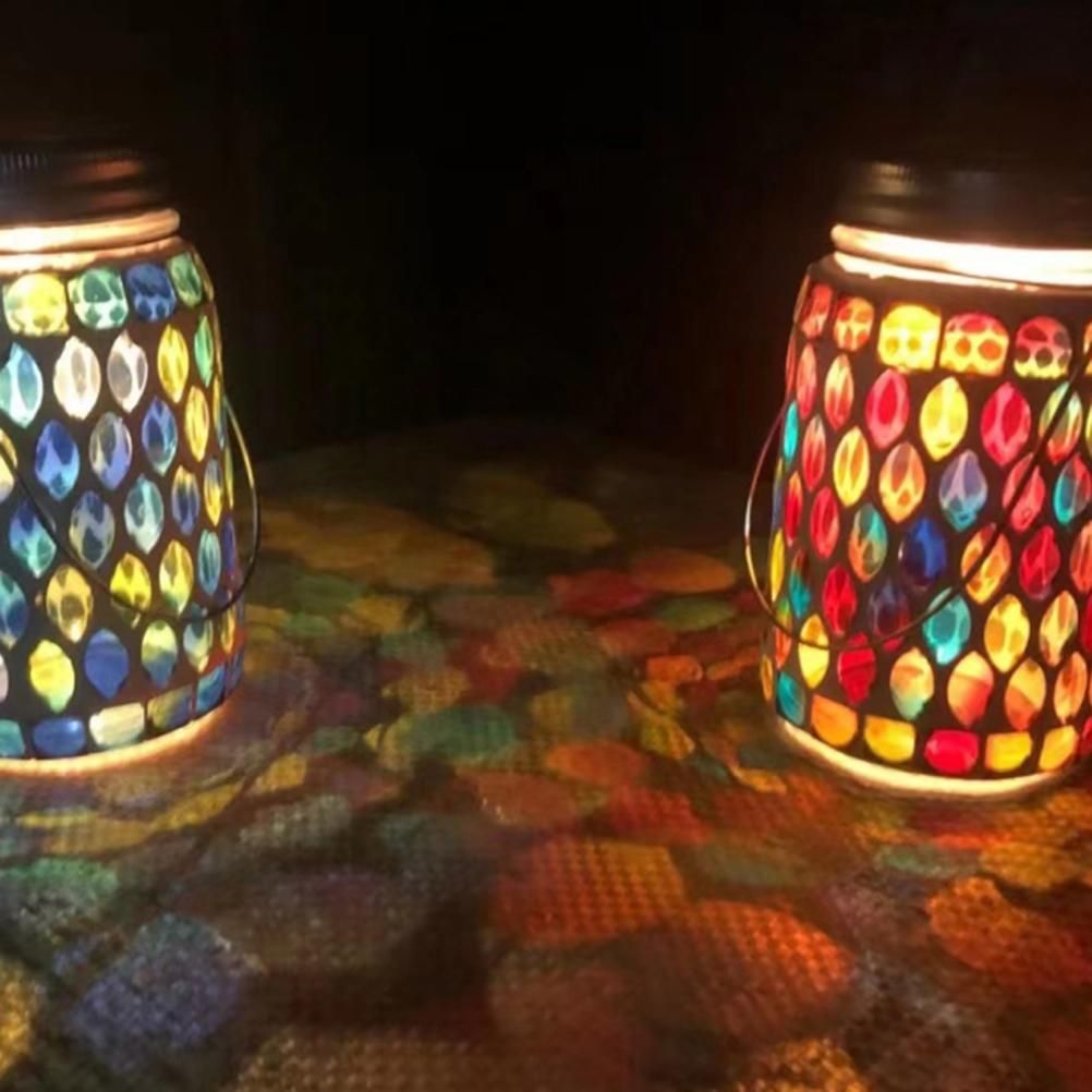 Mosaic Solar Lights Outdoor Hanging Lanterns Waterproof Mosaic Solar Lanterns view 12