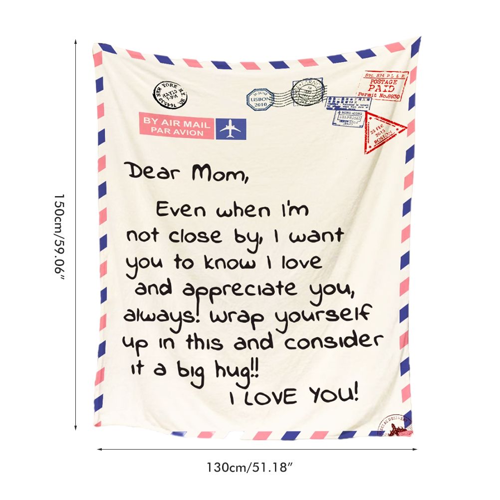Mother's Day Father's Day Letter Printed Throw Blanket Gifts Soft Flannel view 2