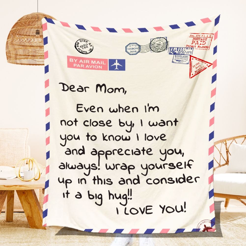 Mother's Day Father's Day Letter Printed Throw Blanket Gifts Soft Flannel view 3