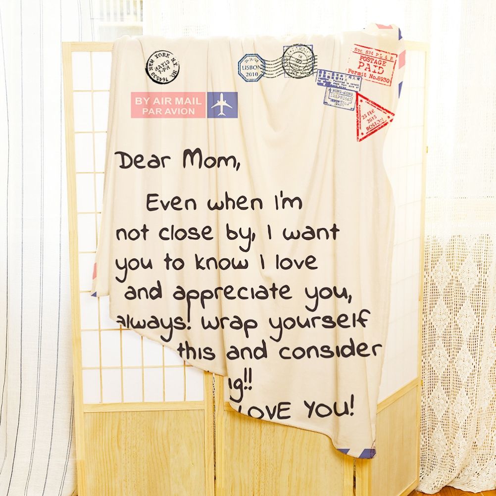 Mother's Day Father's Day Letter Printed Throw Blanket Gifts Soft Flannel view 4