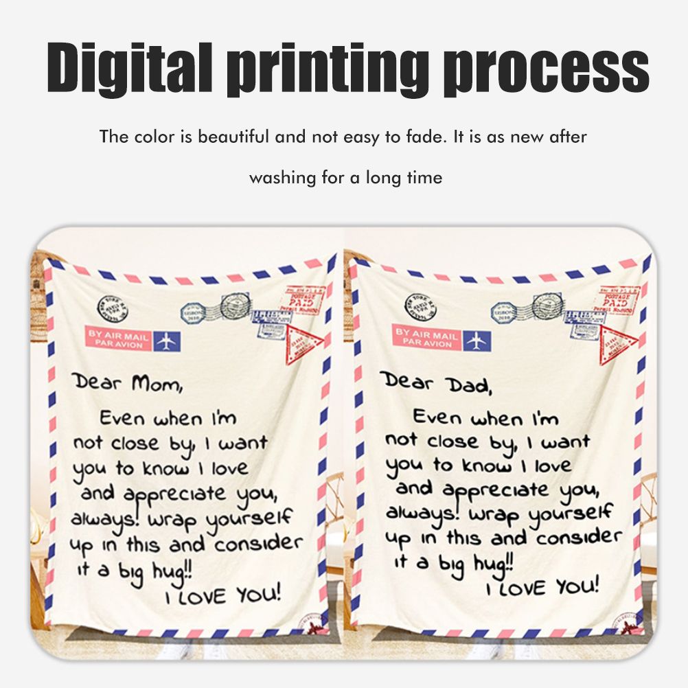 Mother's Day Father's Day Letter Printed Throw Blanket Gifts Soft Flannel view 5