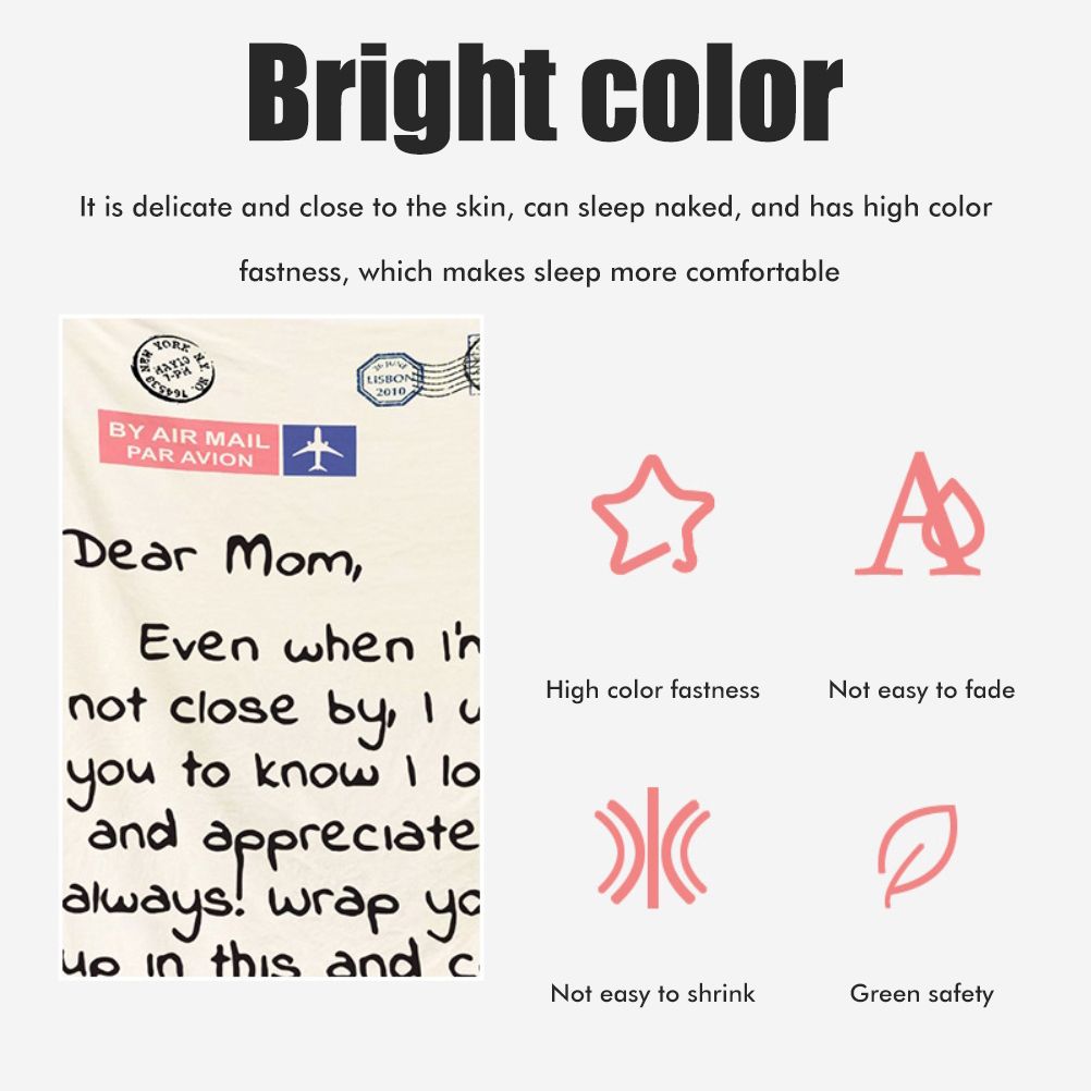 Mother's Day Father's Day Letter Printed Throw Blanket Gifts Soft Flannel view 8