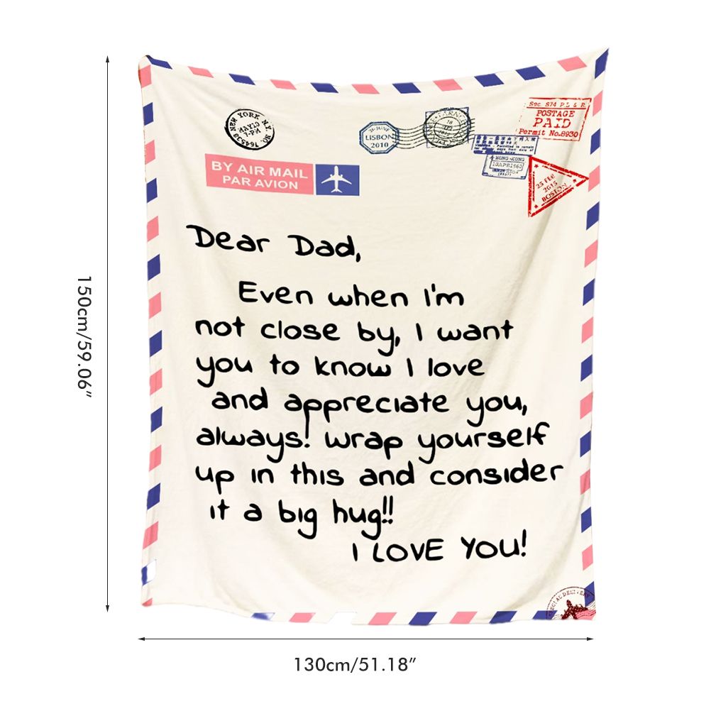 Mother's Day Father's Day Letter Printed Throw Blanket Gifts Soft Flannel view 2