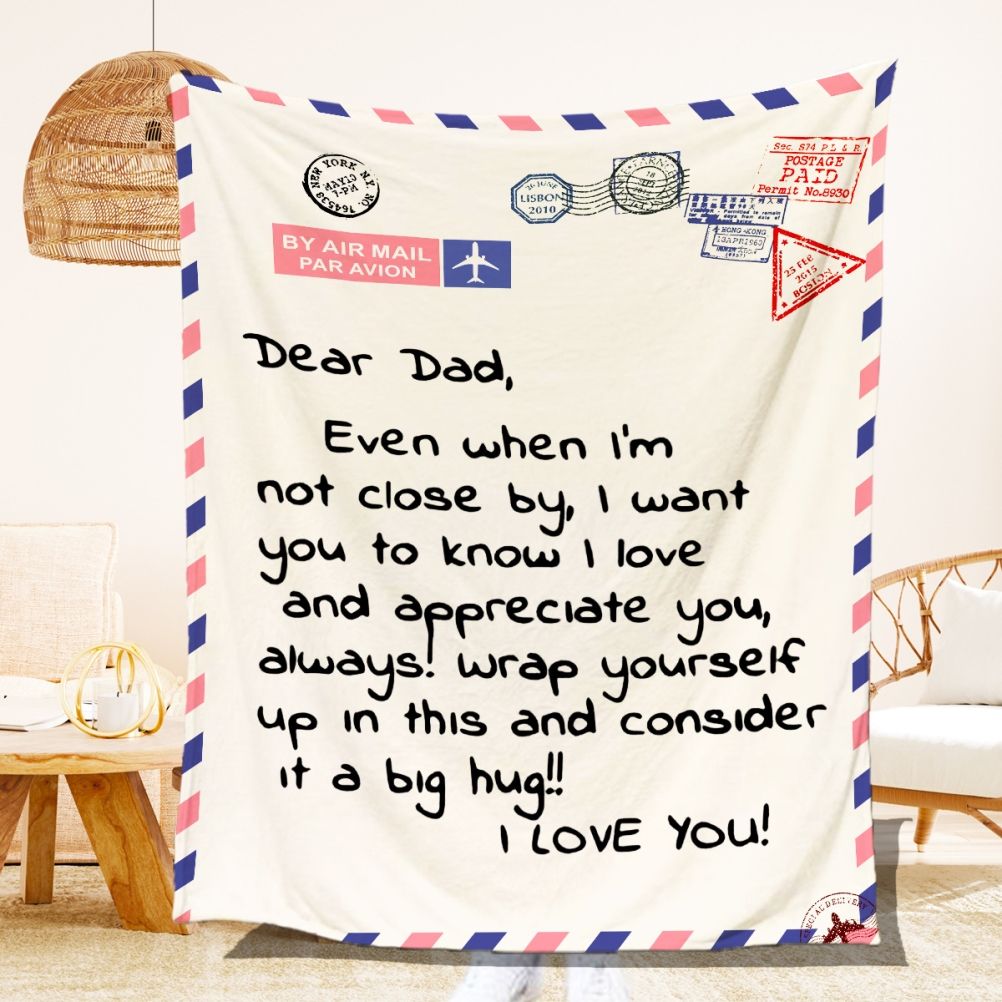 Mother's Day Father's Day Letter Printed Throw Blanket Gifts Soft Flannel view 3