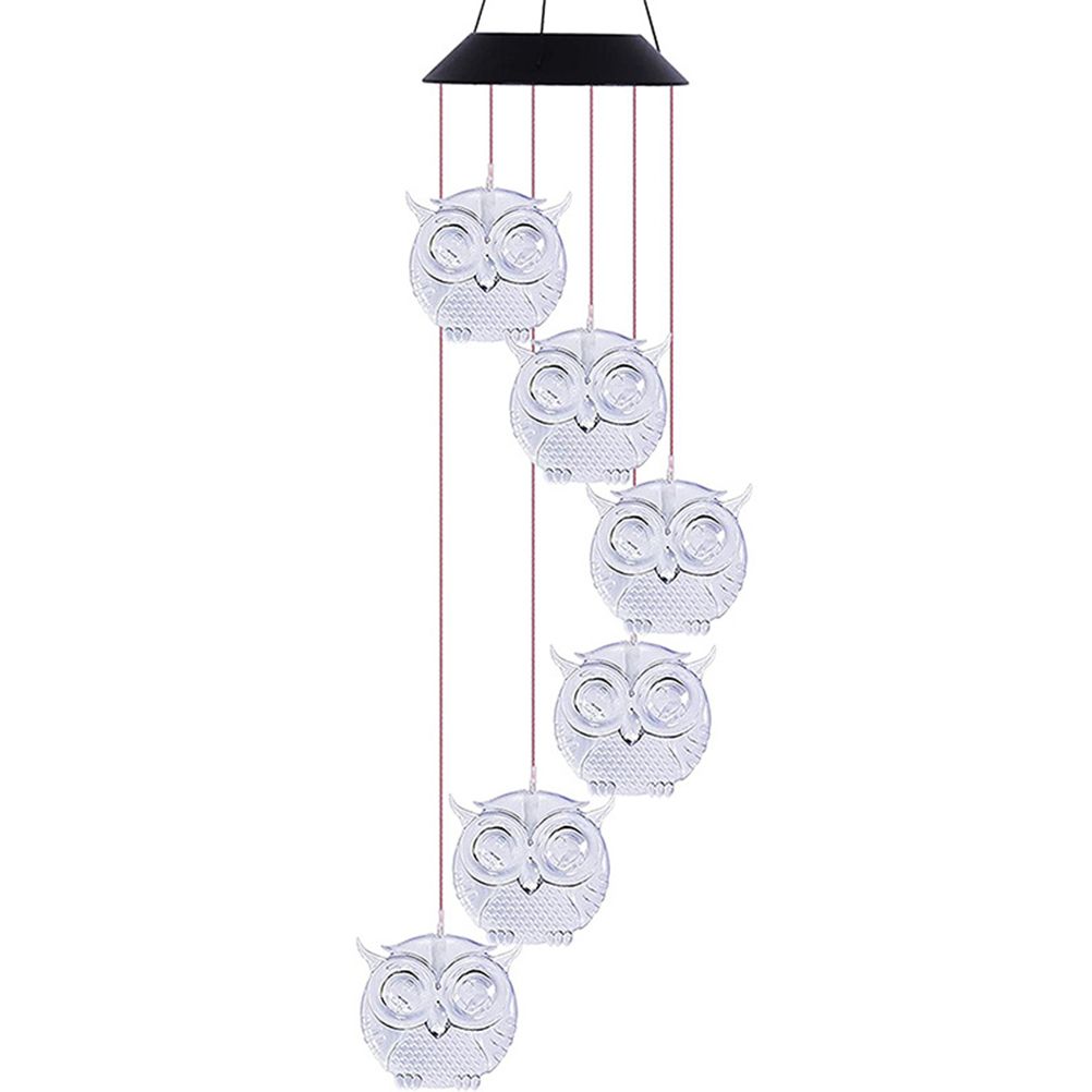 Owl Solar Wind Chime Light Waterproof Color Changing Outdoor Solar Garden view 15
