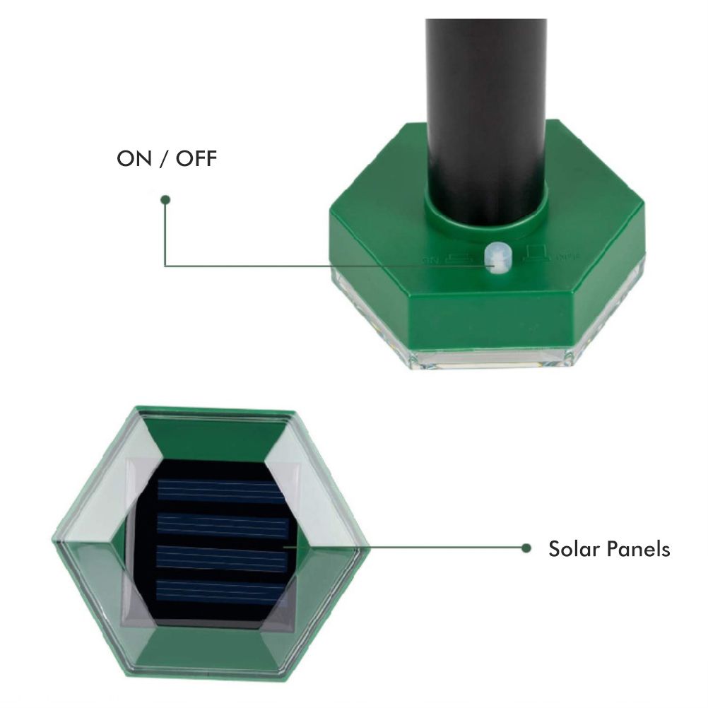 4Pcs Solar Mole Repellent Ultrasonic Outdoor Waterproof Sonic Deterrent Mole view 3