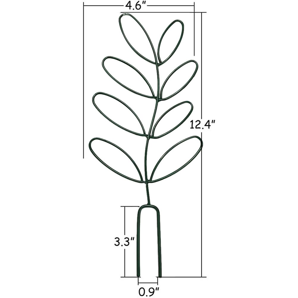 Small Trellis for Potted Plants Wrought Iron Leaf Shape Garden Trellis for view 2