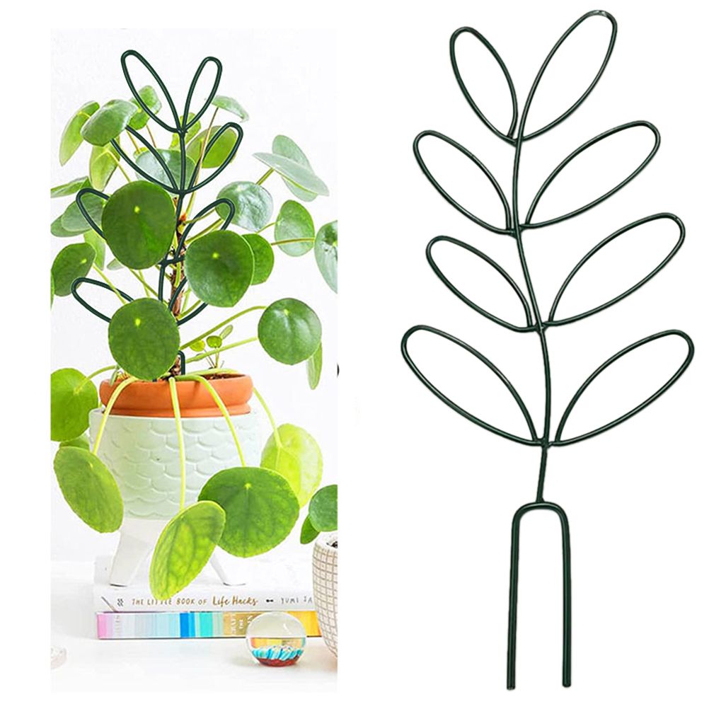 Small Trellis for Potted Plants Wrought Iron Leaf Shape Garden Trellis for view 6