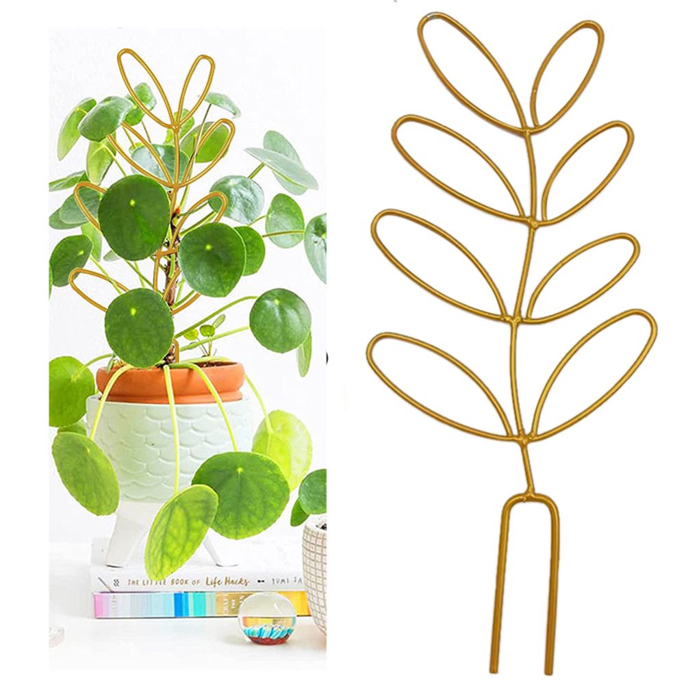 Small Trellis for Potted Plants Wrought Iron Leaf Shape Garden Trellis for view 5
