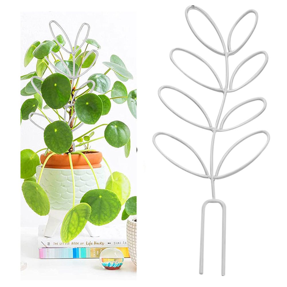 Small Trellis for Potted Plants Wrought Iron Leaf Shape Garden Trellis for view 6