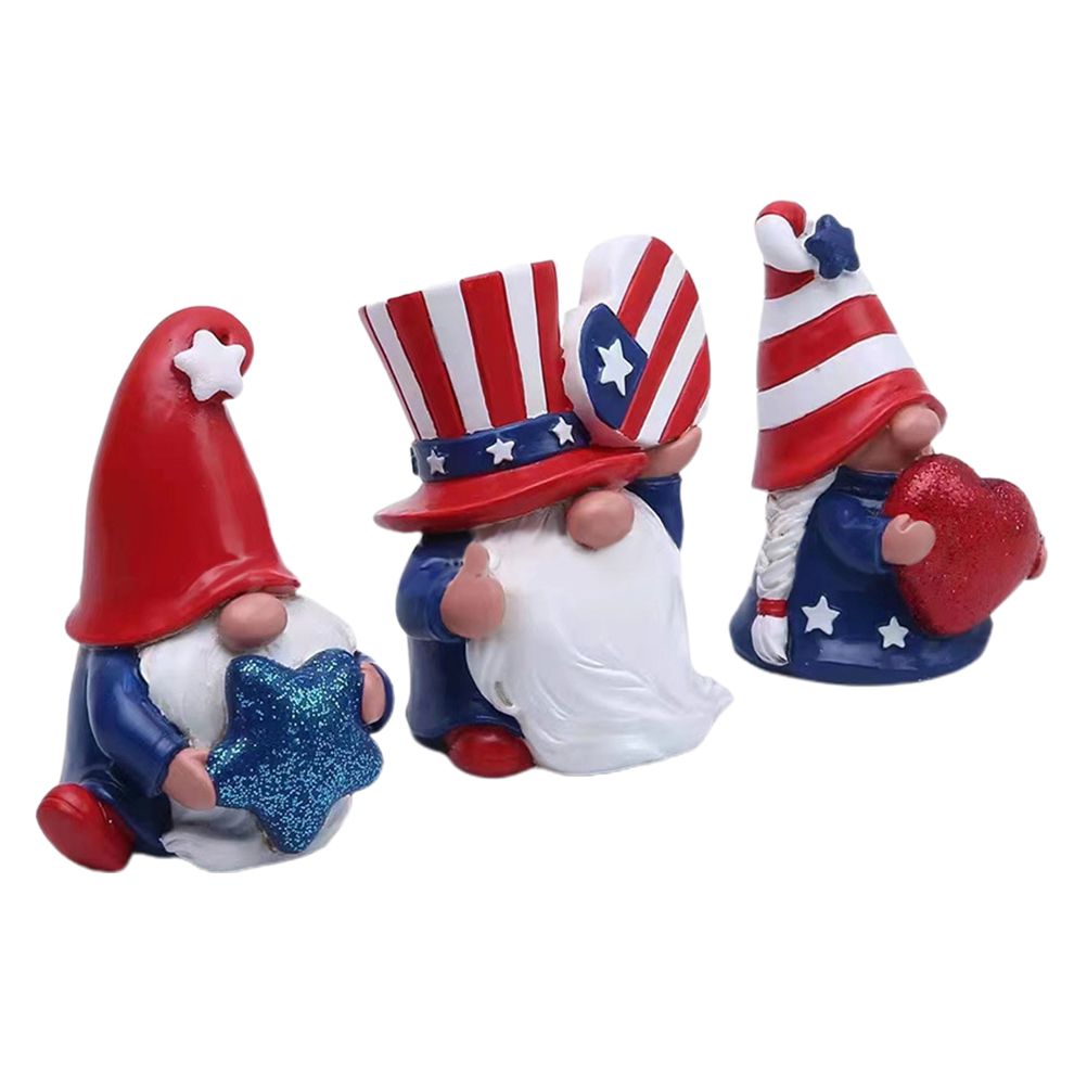 3 Pack Patriotic Gnomes Decorations USA and Stripes Elf Gifts Patriotic 4th of view 2
