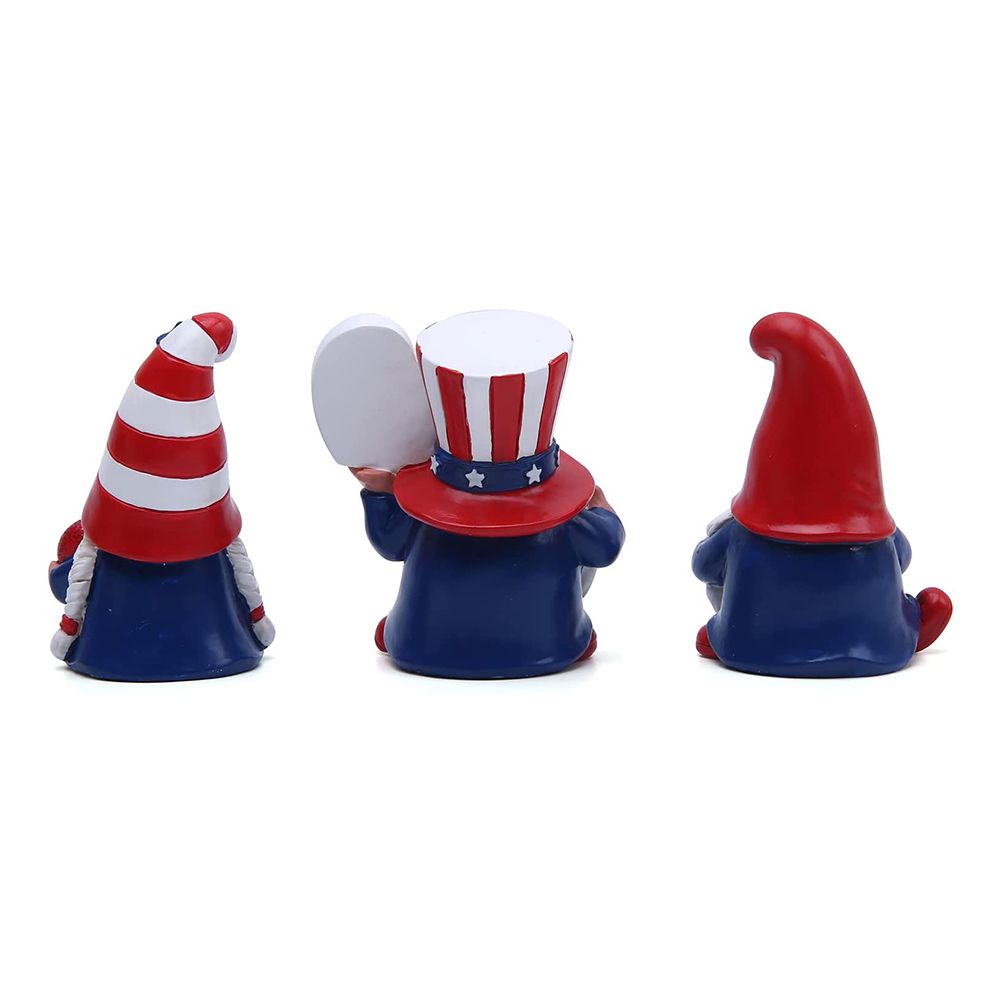 3 Pack Patriotic Gnomes Decorations USA and Stripes Elf Gifts Patriotic 4th of view 3