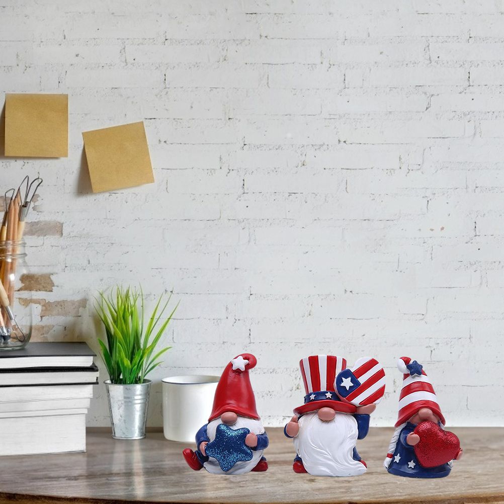 3 Pack Patriotic Gnomes Decorations USA and Stripes Elf Gifts Patriotic 4th of view 7