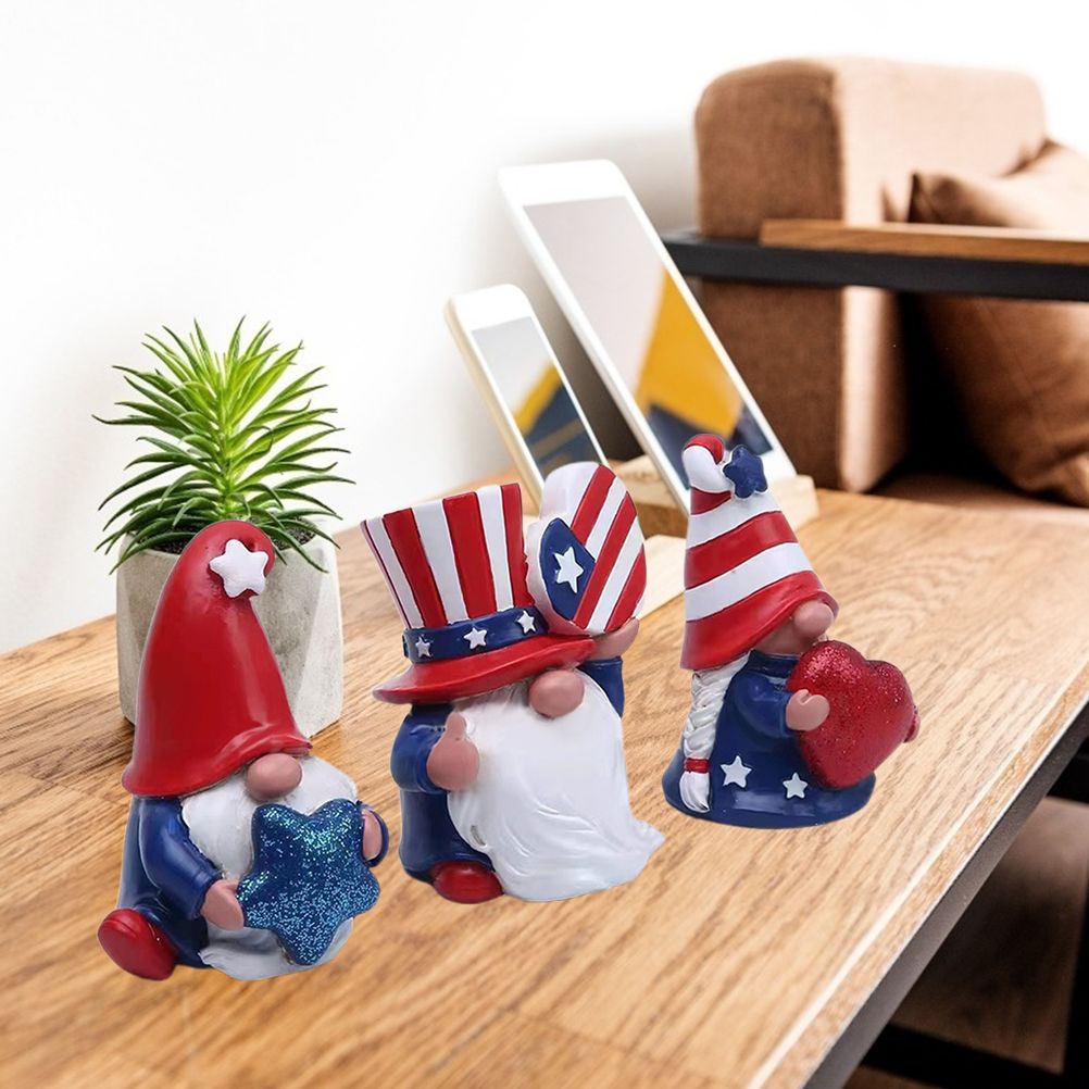 3 Pack Patriotic Gnomes Decorations USA and Stripes Elf Gifts Patriotic 4th of view 8
