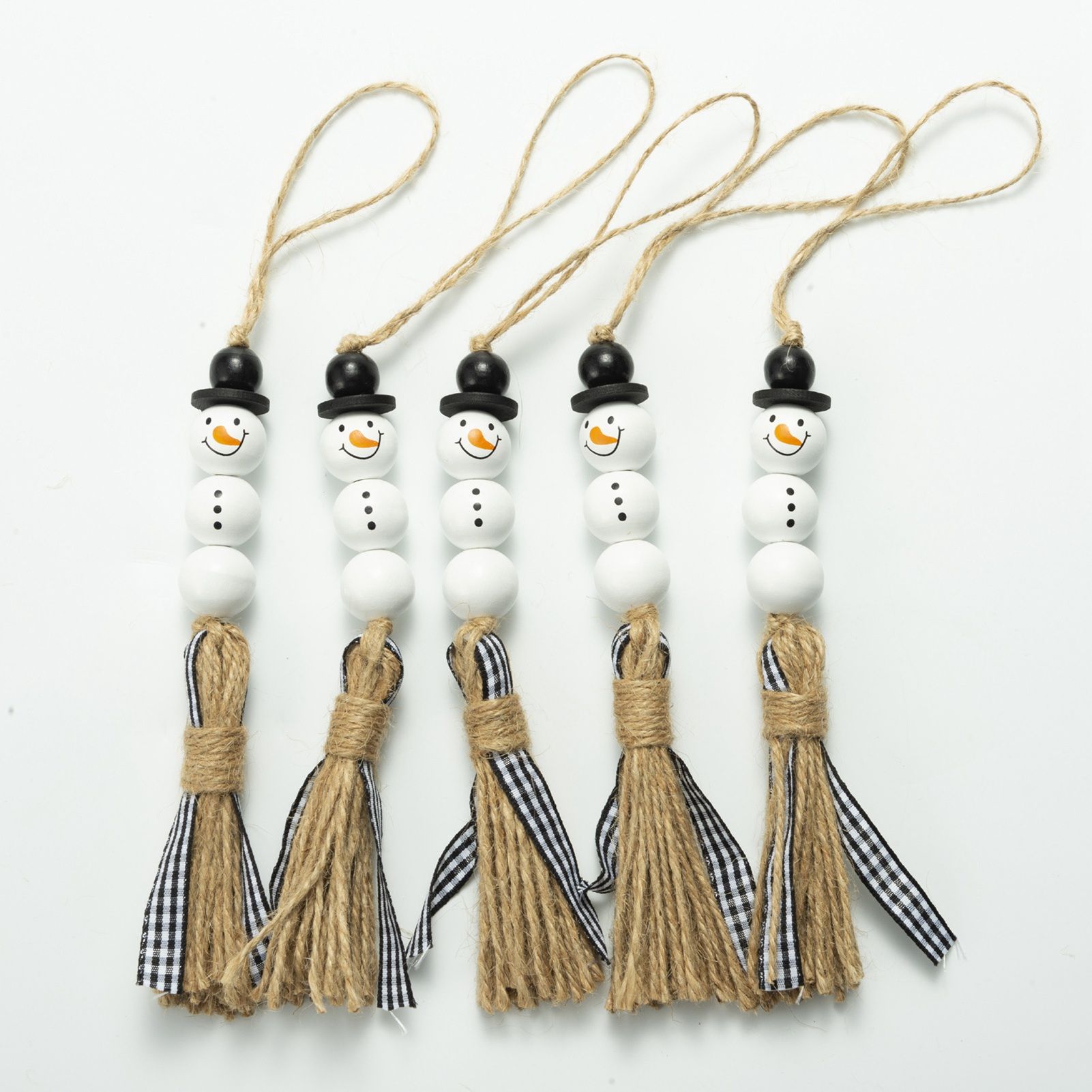 Snowman Wooden Beads Christmas Theme Colorful Wooden Beads Wooden Beads String view 5