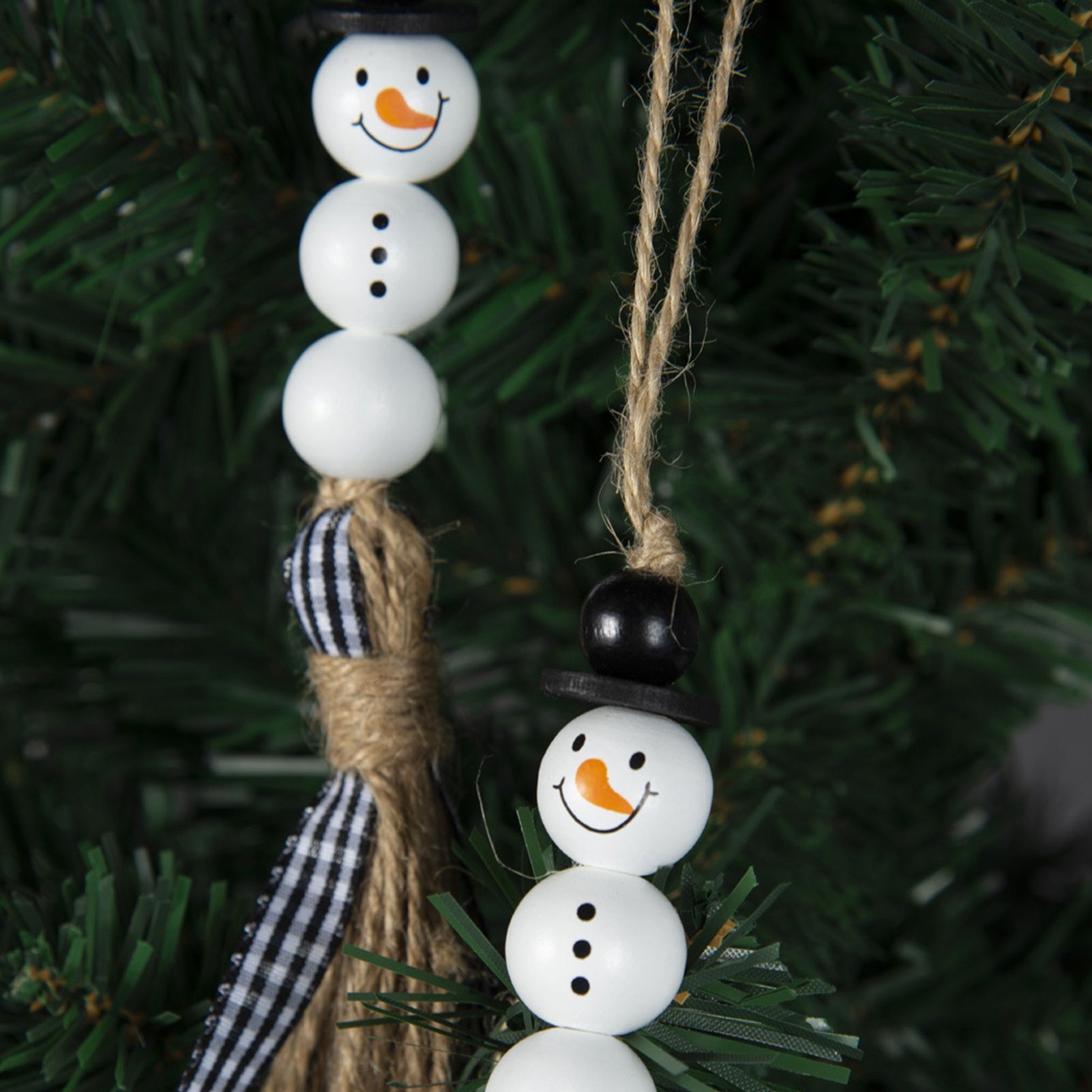 Snowman Wooden Beads Christmas Theme Colorful Wooden Beads Wooden Beads String view 6