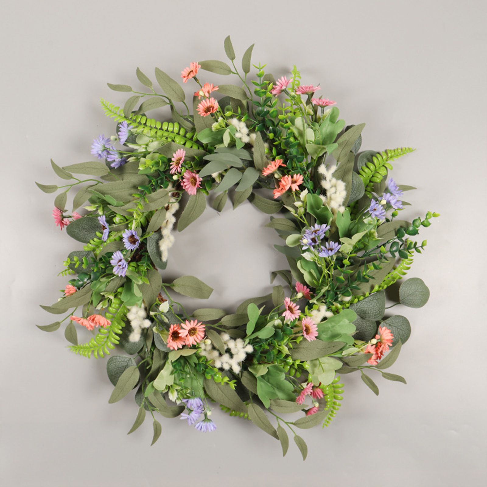 Simulation Flower Wreath Eucalyptus Daisy Wreath Wedding Home Decoration view 6