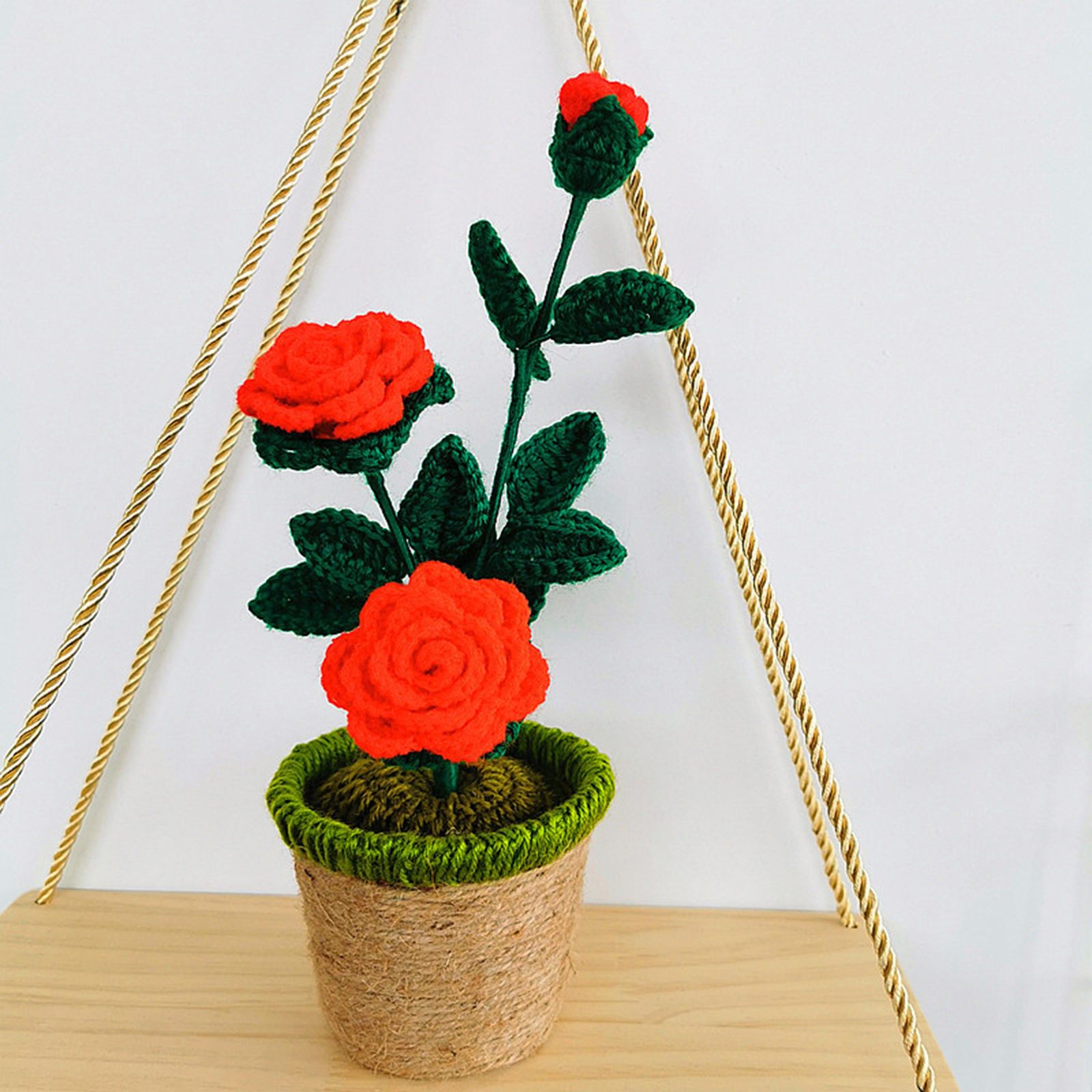 Artificial Sunflower Hand Woven Yarn Simulation Flower Potting Indoor Decoration view 8