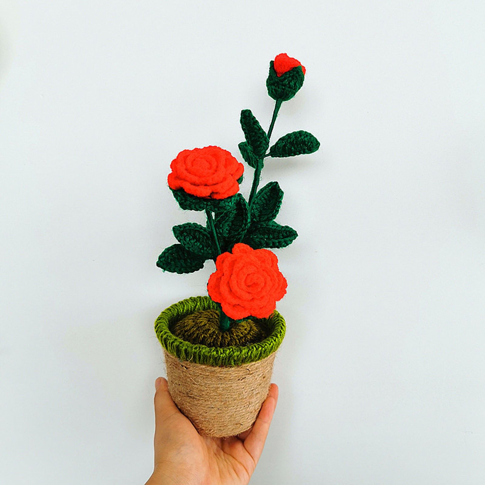 Artificial Sunflower Hand Woven Yarn Simulation Flower Potting Indoor Decoration view 10