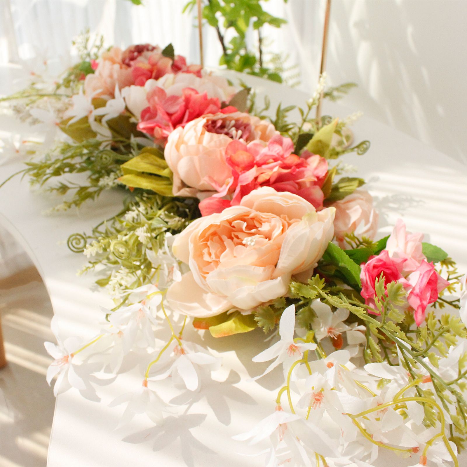 Spring Door Wreath Hanging Decorative Lintel Wreath Artificial Peony Flower view 7
